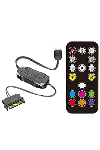 Atheron Mini Argb Led Kontrolcü 5v 3 Pin Rgb Kontrol Cihazı Sata Güç Kumandalı Bilgisayar Fan Ve Led Kontrolcü Argb Hub