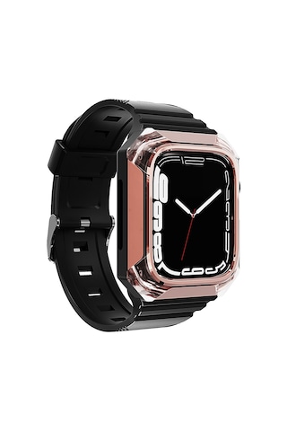 Apple Uyumlu Watch 44 mm Zore Krd-88 Sert Pc Kasa Koruyuculu Silikon Kordon