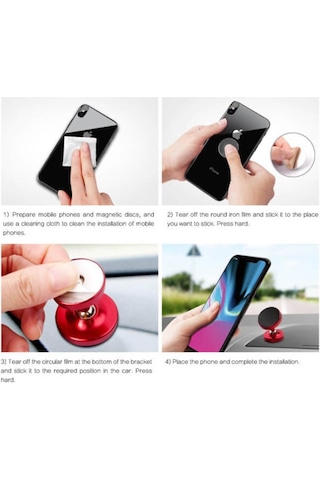 Mıknatıslı Araç Içi Telefon Gps Tutucu 360 Tüm Cihazlarla Uyumlu (533634611)