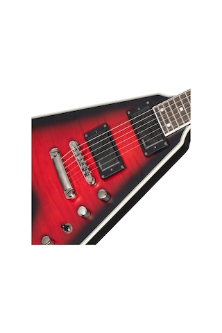 Epiphone Dave Mustaine Prophecy Flying V Figured Elektro Gitar Aged Dark Red Burst