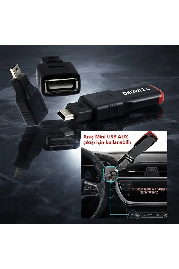 Usb Mini 5 Pin Aparat Usb Erkek Usb Dişi Aparat Oto Teyp Flash Bellek Mini Usb V3 Otg Dönüştürücü Aparat Mini 5pin