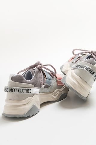 Luvishoes Luvi Shoes Lulen Buz Multi Sim Yazılı Cırtlı Kadın Spor Sneakers Buz - Pembe - Mavi Çok Renkli