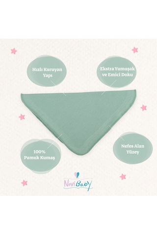 Novibaby 6’lı Bebek Ağız Mendili – Sunrise - Salya Mendili Ağız Silme Mendili 100% Pamuk 20x20cm Sarı - Yeşil