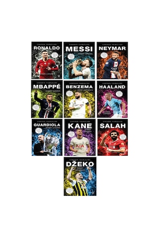 Sahanın Yıldızları Messi Dzeko Ronaldo Poster Sticker Futbolcu Kartı Hediyeli Toplam 10 Kitap