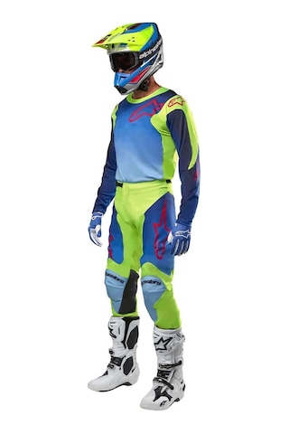 Alpinestars Racer Hoen Kros Motor Jerseyi Sarı Mavi Kırmızı