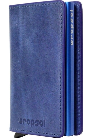 Wrapsol Mekanizmalı Cüzdan Akıllı Kartlık Book Karbon Gri 0 / Saks Mavi Saks Mavi Saks