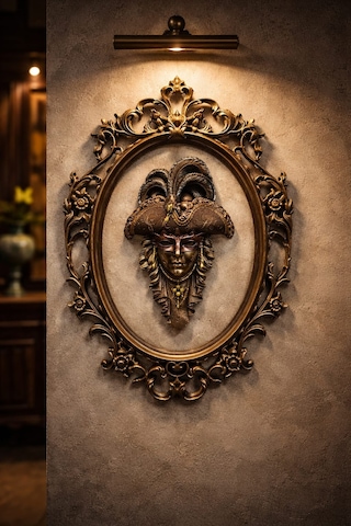 Venezia Oval Çerçeveli Mask Duvar Dekoru
