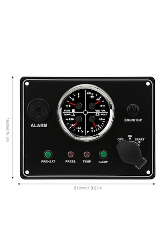 Sealux Marine 4/1 Göstergeli Alarmlı Anahtarlı Switch Panel Seti
