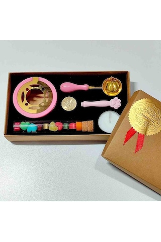 Pembe Patili Mum Mührü Seti Karışık