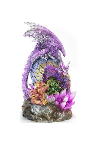 Dragon Ailesi Ledli Salon Objesi Süs Biblo