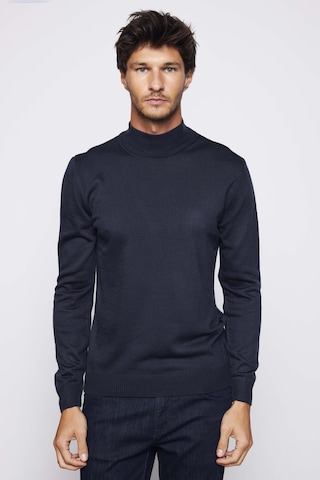 Tudors Slim Fit Dar Kesim Yarım Balıkçı Yaka Tüylenmeyen Yumuşak Dokulu Lacivert Erkek Kazak-28765-lacivert Lacivert