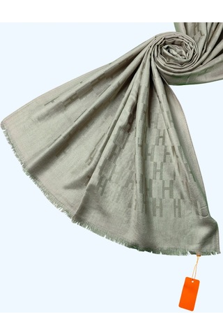 Mim Eşarp Işıl İpek - H Desen Kaşmir İpek Şal 75x190 Cm Vizon