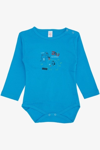 Breeze Erkek Bebek Çıtçıtlı Zıbın Body Hayvanat Bahçesi Dost Hayvanlar Baskılı 9 Ay-3 Yaş, Mavi Mavi