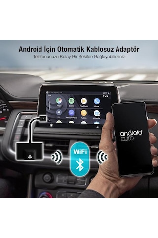 Polham Araç İçi Android Cihazlar İçin Kablosuz Android Multimedya Carplay Adaptörü,Wireless Çevirici