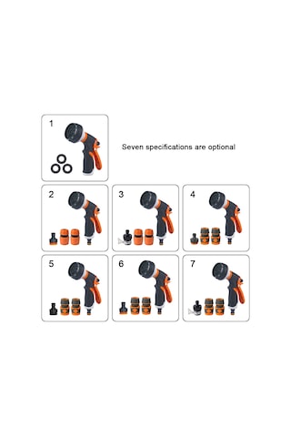 Mufunye Ev Ve Bahçe İçin 8 Fonksiyonlu Yüksek Basınçlı Su Silindiri - Abs+tpr Malzemeyle Araba Yıkama Ve Sulama Aleti