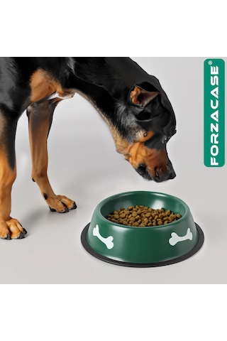 Forzacase 16 Cm 250 Ml Kediler Ve Köpekler İçin Taşınabilir Pratik Metal Mama Ve Su Kabı - Fc1174