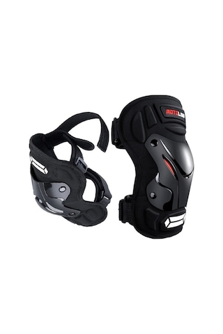 Dancemonkey 2-in-1 Motosiklet-bisiklet Yansıtıcı Şeritli Koruyucu Dişli Dizlik Siyah Siyah