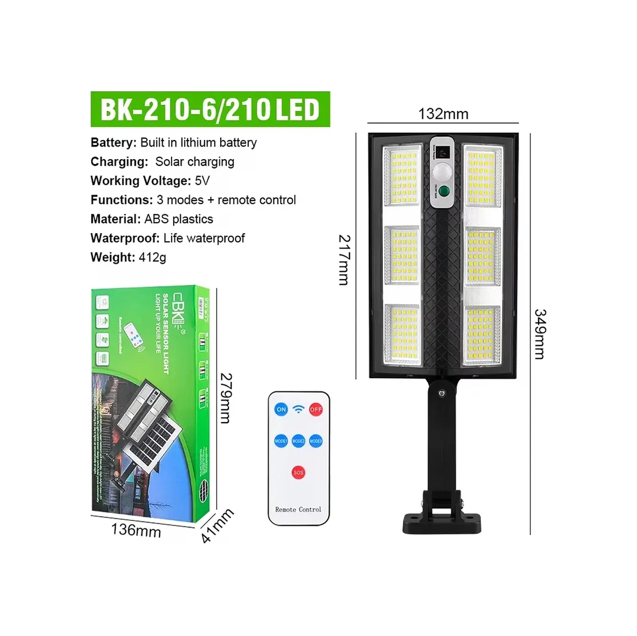 Hareket Sensörlü Ip65 Güneş Enerjili Led Spot Kumandalı