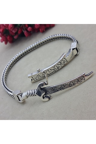 925 Ayar Gümüş Yeni Model Hz. Ali Kılıcı Erkek Bileklik Gümüş