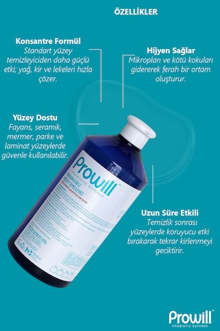 Probiyotikli Yüzey Temizleyici 1 Lt Derinlemesine Ve Uzun Süreli Temizlik Tekli