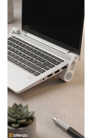 Taşınabilir Mini Laptop Standı V2 - 2'li Set Ergonomik Yükseltici Aparat - Beyaz