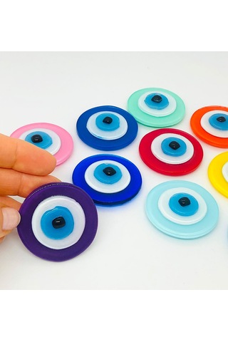 Mor Cam Nazar Boncuklu Magnet