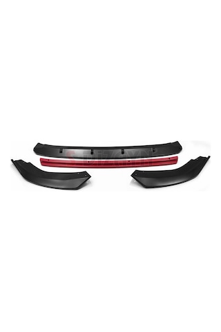 Volkswagen Golf 8 Abs Plastik Ön Tampon Alt Lip Kırmızı Ekli 4 P