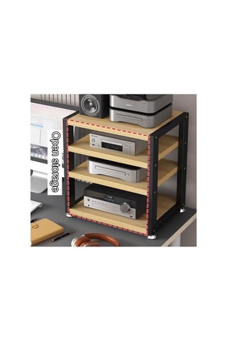3 Katmanlı Hifi Masaüstü Amplifikatör Mobilya, Av Medya Standı, Ahşap Raf, Köşe Stereo Mobilya, Ses Kulesi, Masaüstü Stereo Bileşenleri İçin Hifi Mobilya Şeffaf Ceviz, 4 Çok Renkli