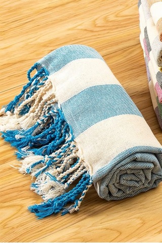 Striped Peştemal Banyo Havlusu Plaj Havlusu Mavi Sku: Smg8690010193834 Açık