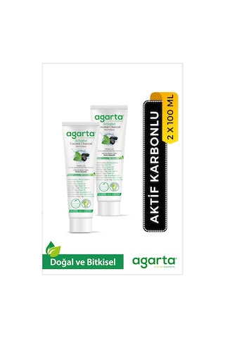 Agarta Doğal Hindistan Cevizi Özlü Aktif Karbon Diş Macunu 2 x 100 ML