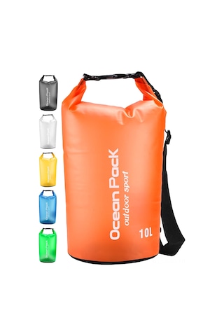 Springsun 10 Litre Turuncu Su Geçirmez Çanta - Telefon Kılıfı Ve Ayarlanabilir Askı İle, Kayak, Kamp, Yürüyüş, Yüzme İçin Uygun