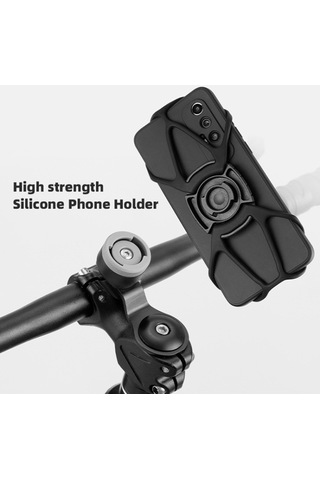 Ebitda Bisiklet Telefon Tutucu, Silikon Montaj Braketi, Cep Telefonu Montajı, Yüksek Kaliteli, Elastik, 360 Döndürülebilir, Altın