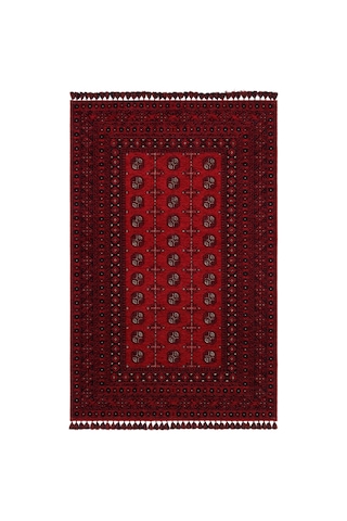 Bespoky Buhari 4 Red Geometrik Etnik Salon Halısı El Dokuma