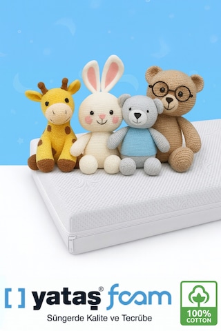 %100 Organic Cotton Full Ortopedik 10 Cm Kalınlık Bebek Oyun Parkı,park Yatak Ve Beşik Yatağı 60 X 90