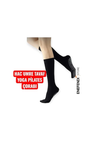 Nf Nd Enefendi Kaydırmaz Taban Unisex Siyah Yoga, Pilates Ve Tavaf Çorabı Konforlu Spor Dizaltı Soket Çorap 36-40 Siyah