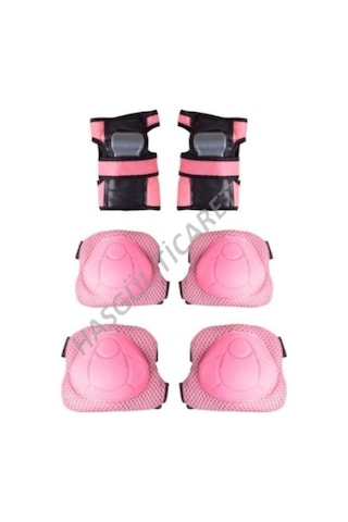 Hsgl Bisiklet Çocuk Pembe Kask Dizlik Dirseklik Koruyucu Set Dest
