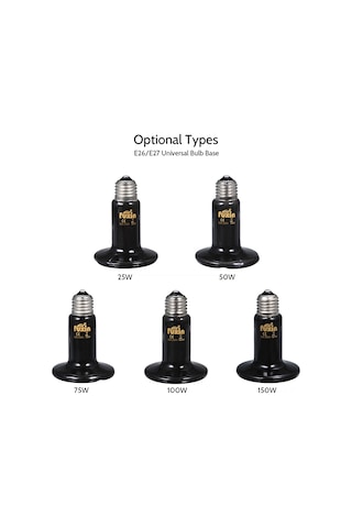 Wezone 150w Seramik Sürüngen Isıtma Lambası - E27 Soketli Evcil Hayvan Isı Emici