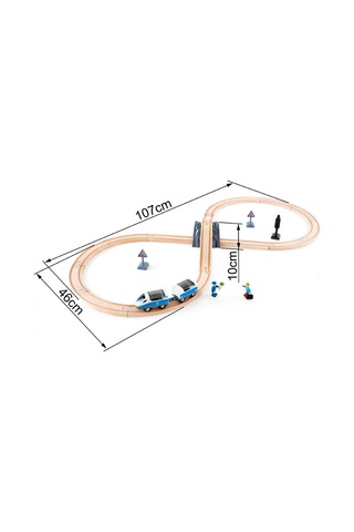 Ahşap Yolcu Treni Seti Oyuncak 26 Parça
