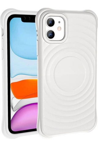 Apple Uyumlu iPhone 11 M-safe Şarj Özellikli Airbagli Mat Görünümlü Zore Hepi Kapak Gri