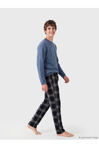 Lc Waikiki Lc Waıkıkı Lacivert Standart Kalıp Ekose Erkek Pijama Altı