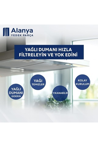 Elica Fa0287 Uyumlu Davlumbaz Metal Yağ Filtresi 330x260 Mm Gfa Ja Ch Garda 60 Çok Renkli