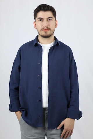 Ventov Keten Dokulu Relaxed Fit Erkek Gömlek Vgm2606 Siyah