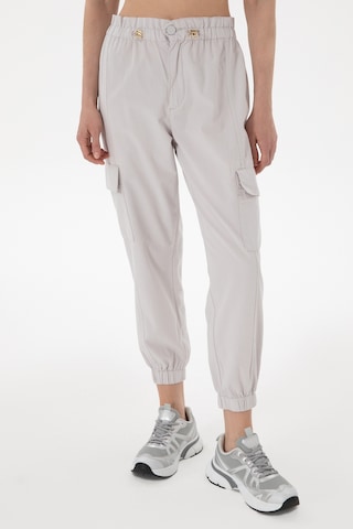 U.S. Polo Assn. Kadın Açık Gri Jogger Fit Kanvas Pantolon 50300356-VR001