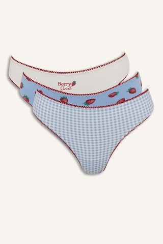 Defacto 3lü Çilek Baskılı Brief Külot H9841ax26hsbe250 Mavi-be250