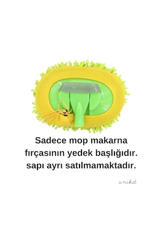 Teleskopik Mikrofiber Araç Yıkama Fırçası Yedek Mop Başlığı Sarı 1 Adet