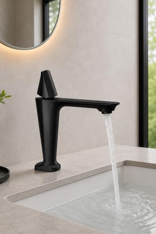 Vıta Kısa Lavabo Bataryası Mat Sıyah Mat Siyah