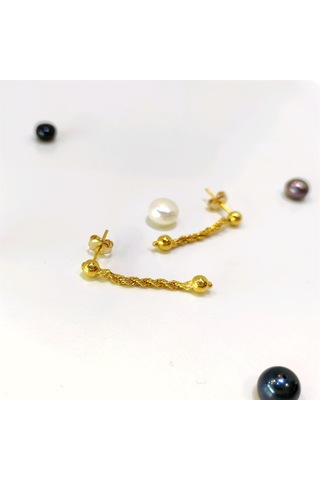 Altın Ürünler Halat Zincirli Küpe 14 Ayar