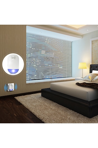 Mufunye Evcil Hayvan Ve İnsan Güvenli 2'li Paket Ultrasonik Sıçan, Sinirli Böcek Kovucu Avrupa Prensi - 120-150 M² Etki Alanı, Ac90-240v