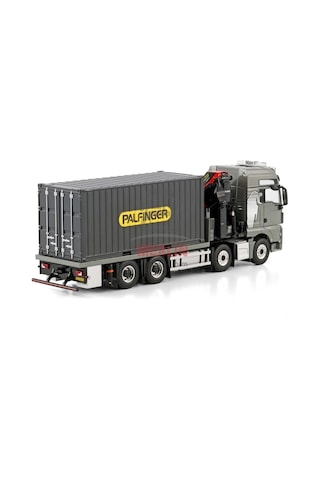 1/50 Man Tgx Xxl Euro 6c Facelıft Rıged Flatbed Truck 8x4 Wıth Palfınger Pk 480 Tec + 20ft Konteyner Vinçler