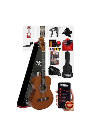 Midex Cg-270brw Brown Renk Klasik Gitar 4/4 Yetişkin Boy Sap Ayarlı Full Set